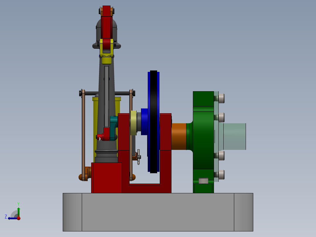 蒸汽机steam-engine-120832-模型格式为 sw右视图
