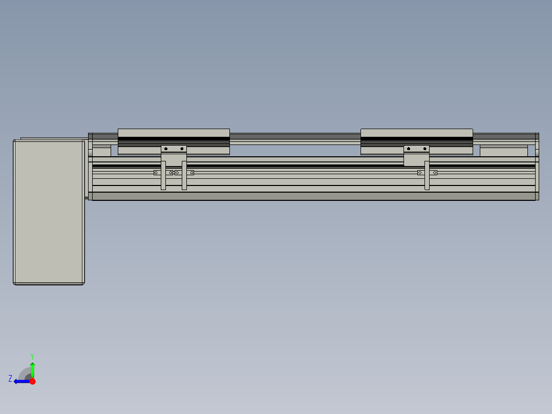 直线模组LHB17-L40-S300-RD设计图纸右视图