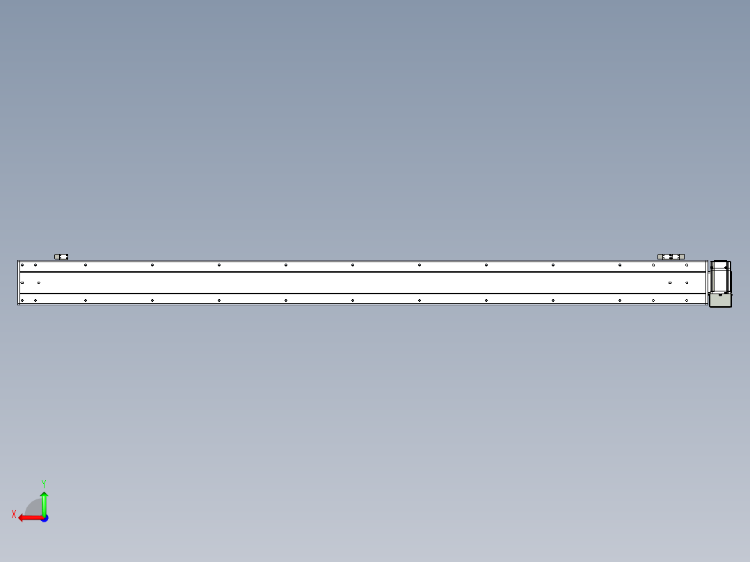 同步带滑台-半封闭B13H-L45-S1800-LD-P40-D3后视图
