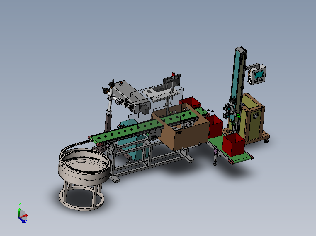 瓶盖打码分拣机sw18可编辑主视图