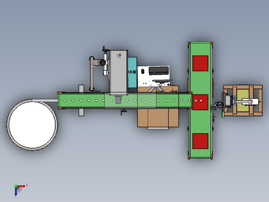 瓶盖打码分拣机sw18可编辑俯视图