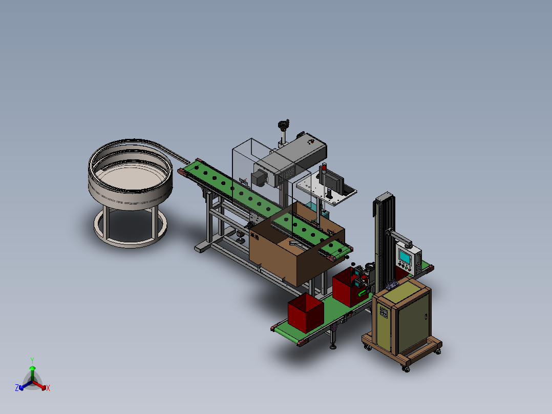 瓶盖打码分拣机sw18可编辑正等轴测图