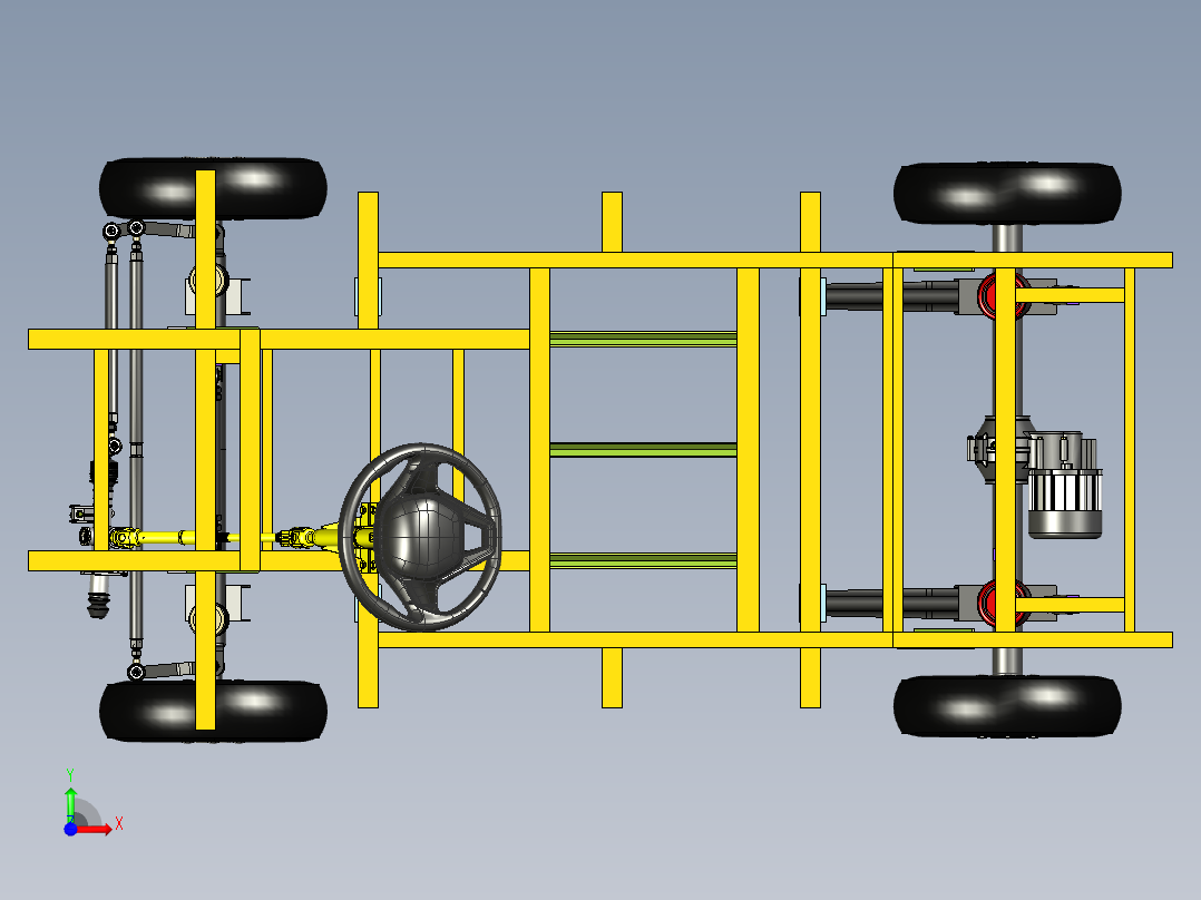 低速四轮车底盘966659==170前视图