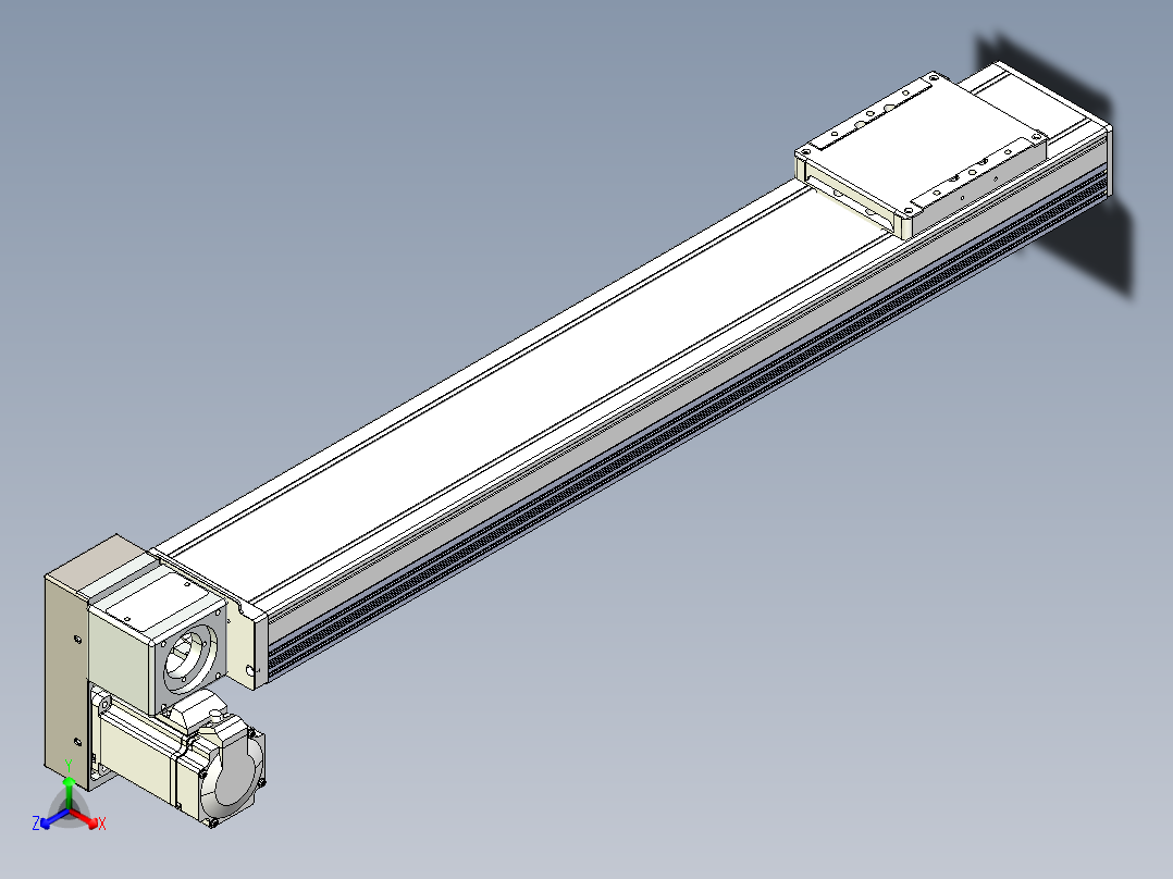 同步带全封闭直线模组TPA-HCB-105D-90-L550-LP-Y-P20-N3主视图