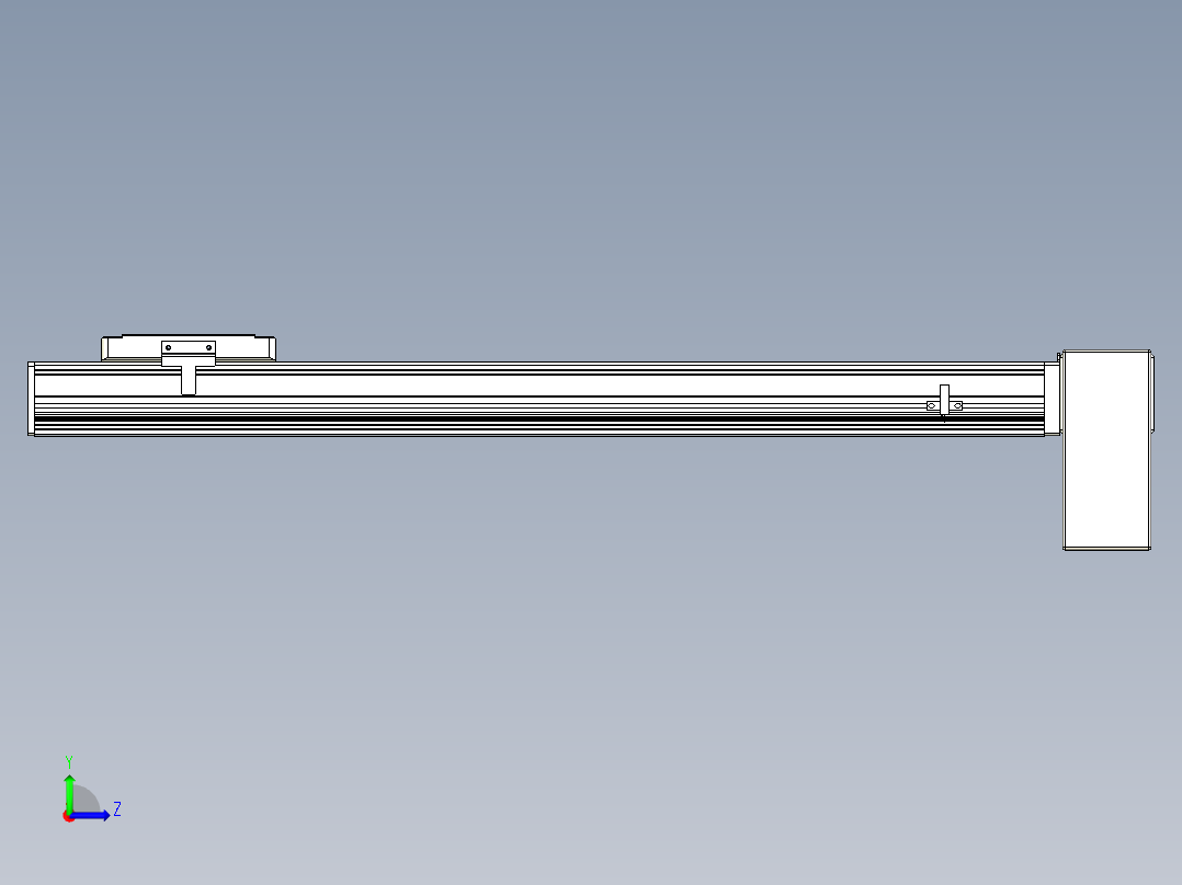 同步带全封闭直线模组TPA-HCB-105D-90-L550-LP-Y-P20-N3左视图