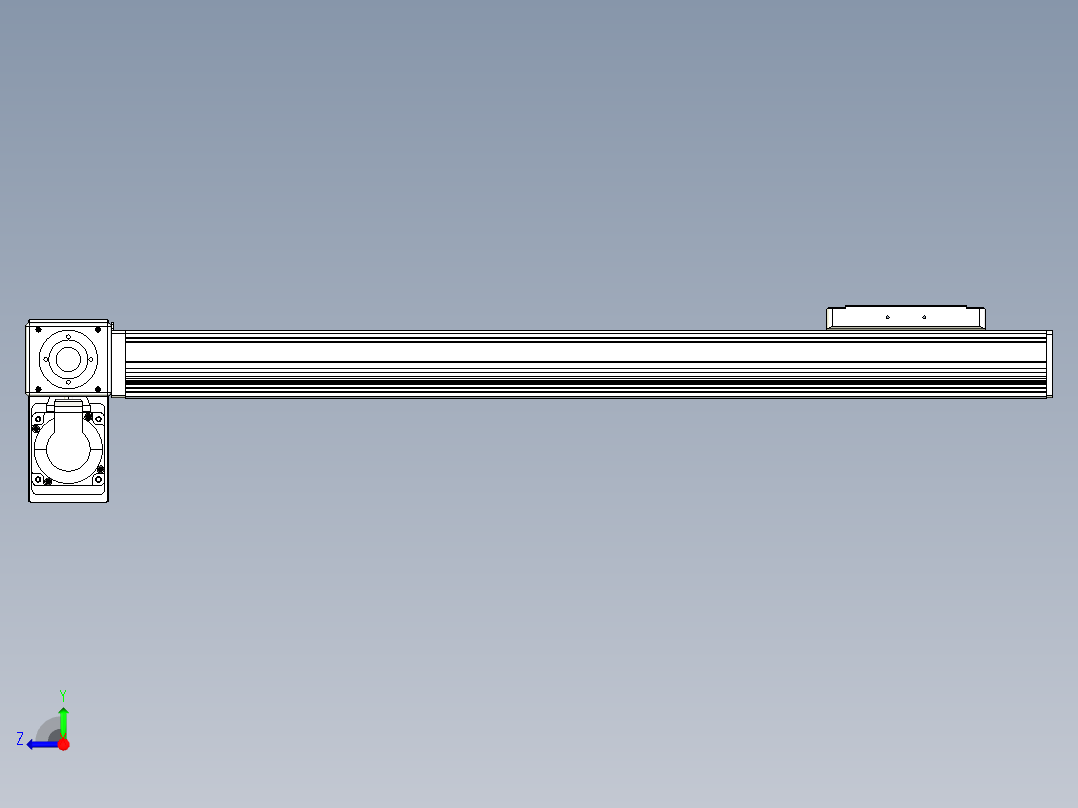 同步带全封闭直线模组TPA-HCB-105D-90-L550-LP-Y-P20-N3右视图