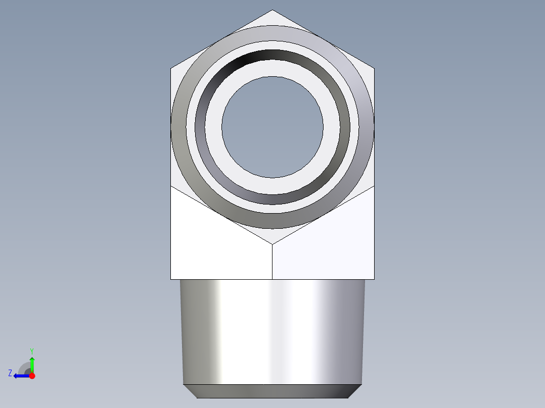 卡套式工业通用硬管接头EO_Male_stud_run_tee_TE16SR71X右视图