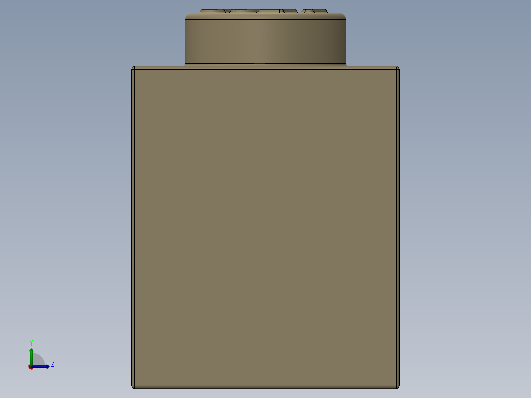 乐高套装 4421基本积木-4109995 - 3004 Brick Yellow -Tan Brick 1 x 2.SLDPRT左视图