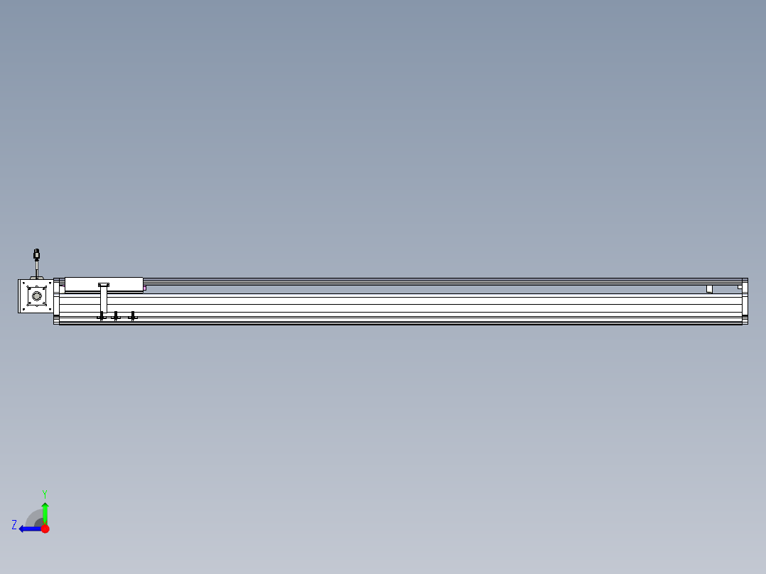 东锦同步带传动-直线滑台模组DH210B-L150-S1500-BL-P750W-C3右视图