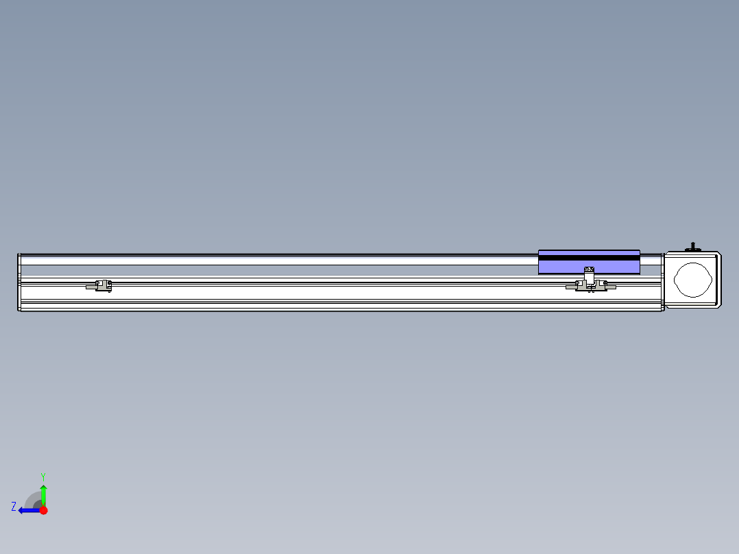 同步带滑台-半封闭B17-L100-S750-L-P75-D3-N3右视图