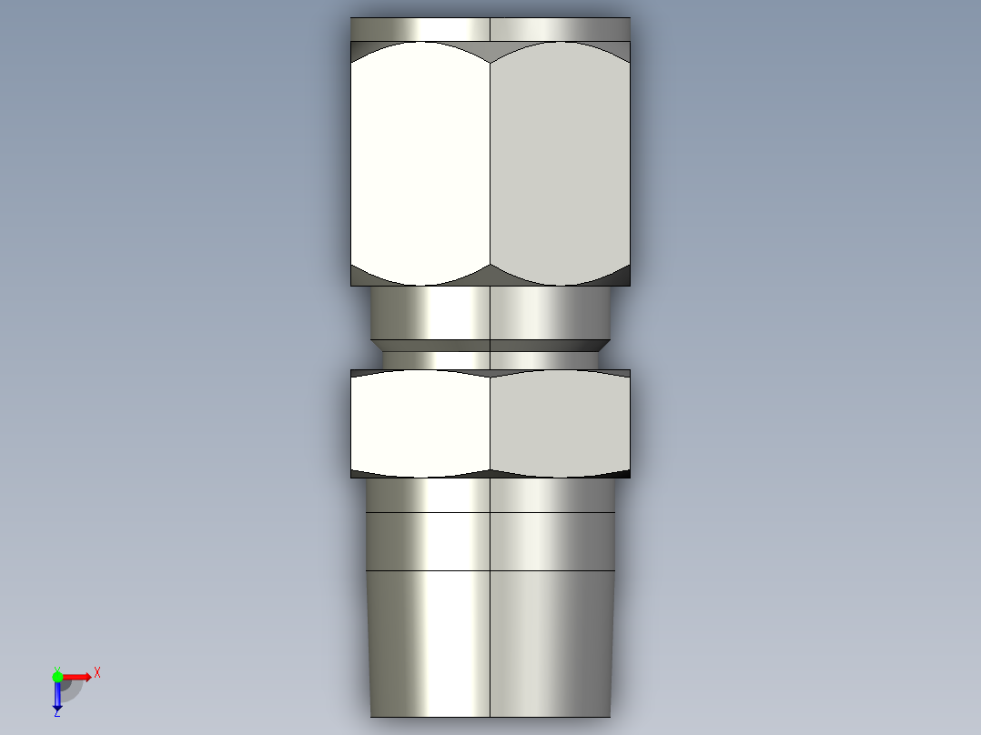 卡套式工业通用硬管接头8-8_fbu-s俯视图