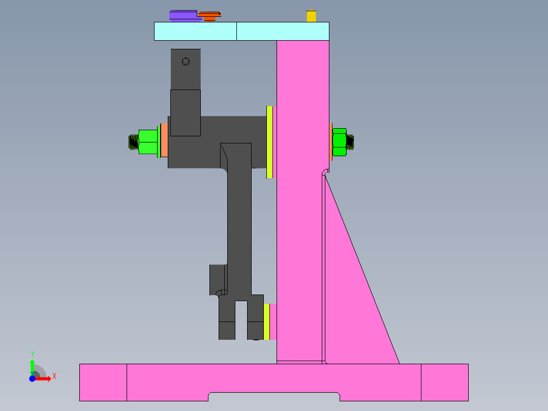 CA1340自动车床杠杆一加工工艺及钻φ8孔夹具设计【含三维SolidWorks和爆炸图】前视图