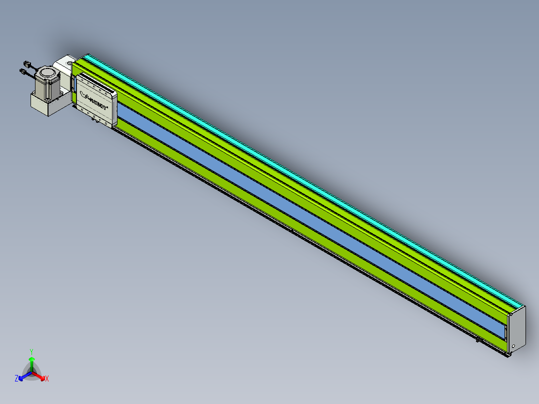 威洛博VBC同步带传动一无尘环境VBC17-L45-S1900-BLU-ZP75-C3正等轴测图