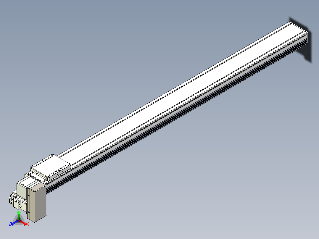 同步带全封闭直线模组TPA-HCB-105D-90-L1250-RP-Y-P20-N3主视图