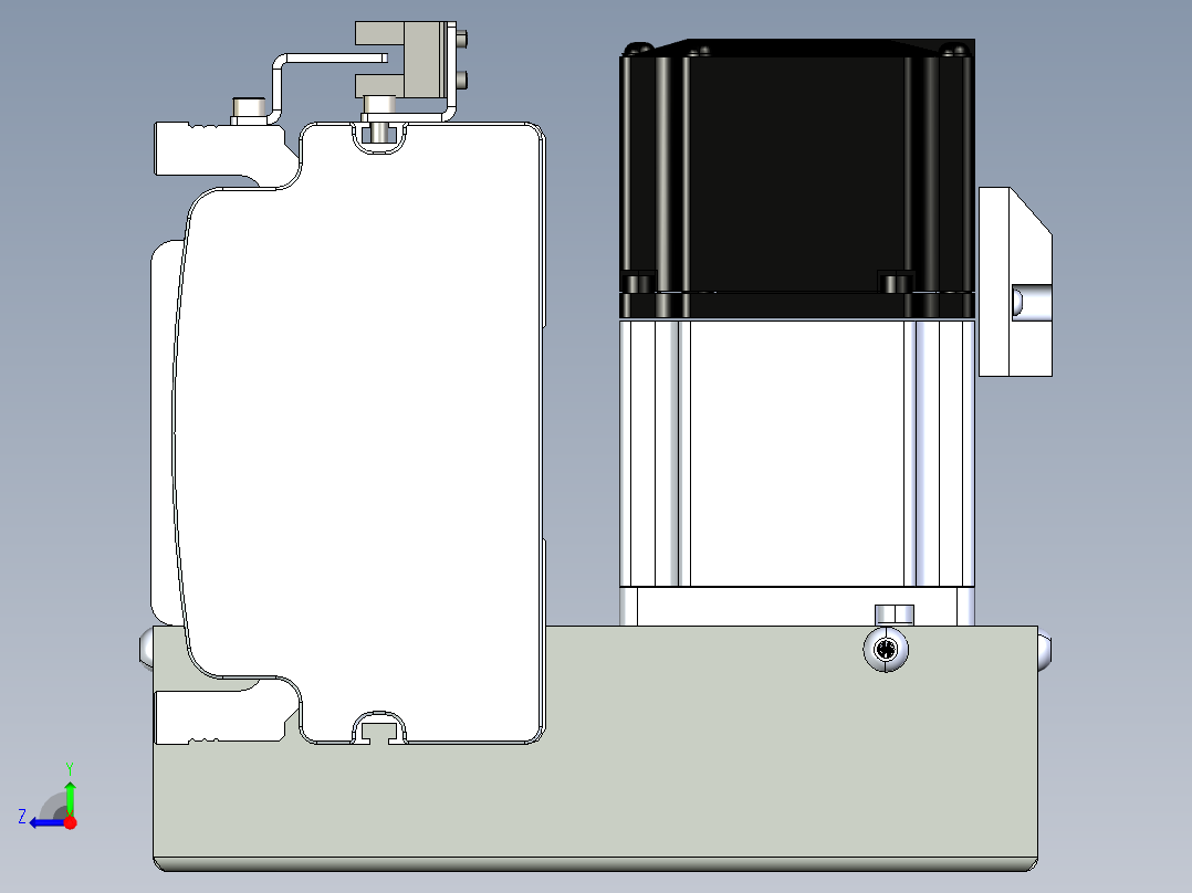 同步带滑台-半封闭B10H-L45-S2300-LD-P40-D3右视图