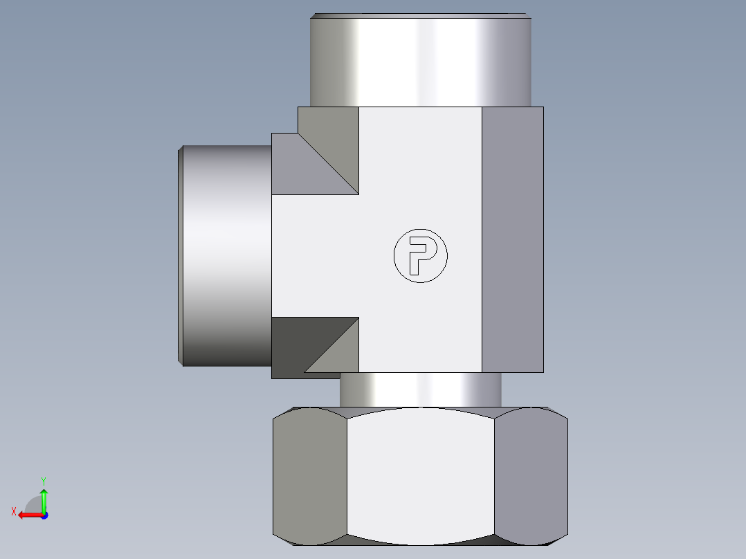卡套式工业通用硬管接头EO_Standpipe_run_tee_EVL38SOMDCF后视图