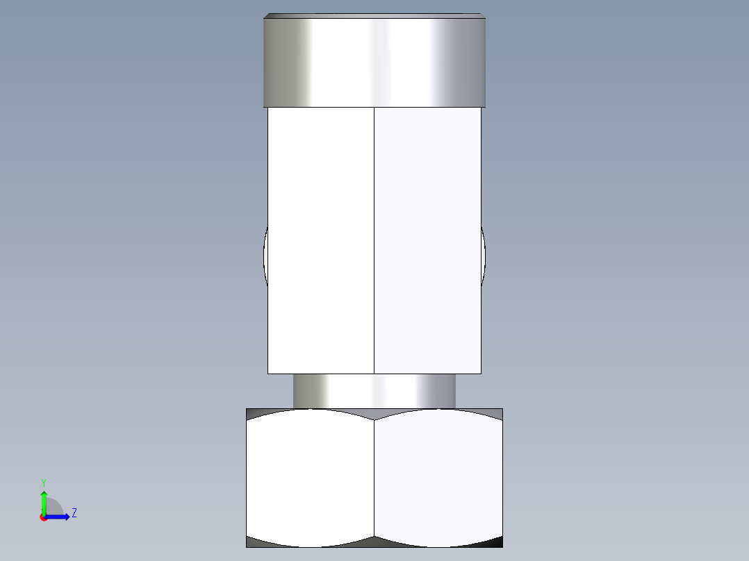 卡套式工业通用硬管接头EO_Standpipe_run_tee_EVL38SOMDCF左视图