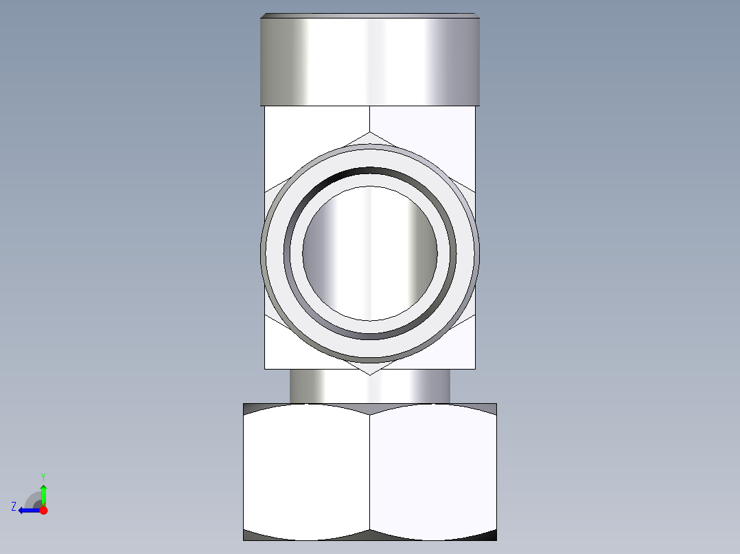 卡套式工业通用硬管接头EO_Standpipe_run_tee_EVL38SOMDCF右视图