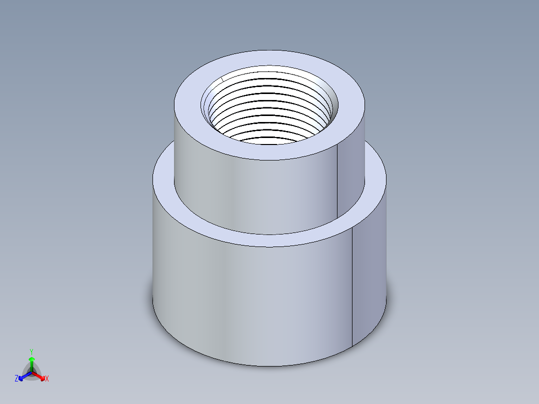 聚氯乙烯配件13-Sch80_ReducerCoupling_FPTxFPT_830-131_1in x 0.75in正等轴测图