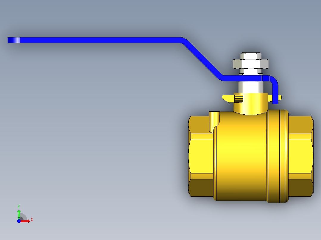 管道手动球阀-水管开关阀-手动阀门395_04_E_1前视图