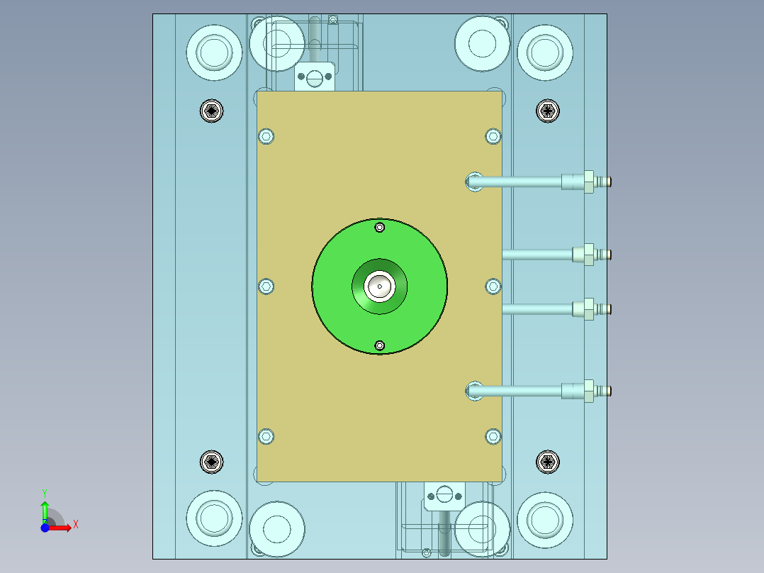 汽车后视镜壳体注塑模具设计前视图