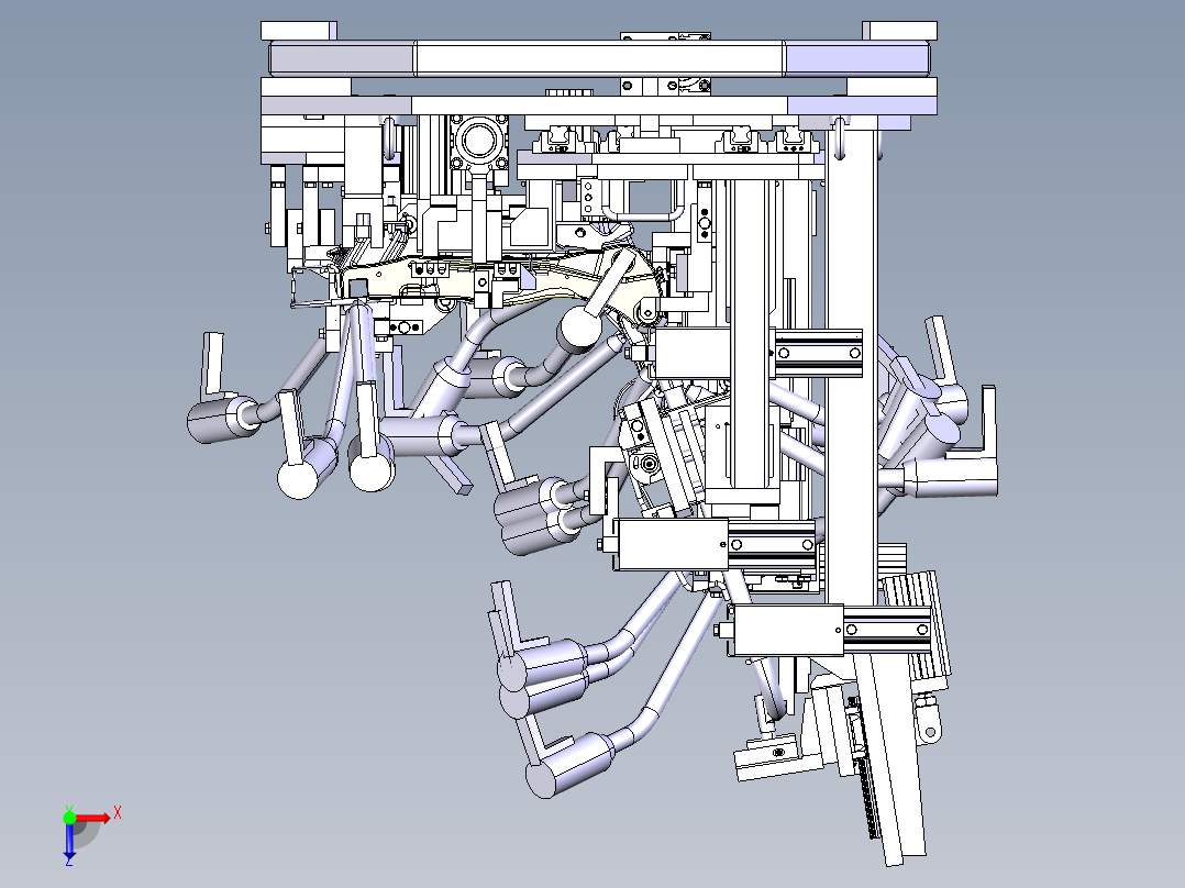 汽车行业-汽车座椅骨架焊接治具俯视图