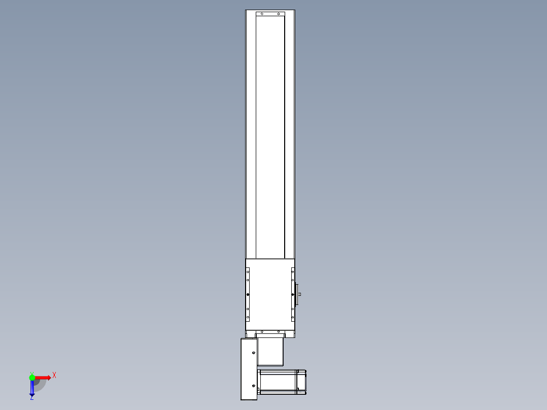 同步带全封闭直线模组TPA-HCB-120D-90-L550-ML-C-P40-N3俯视图