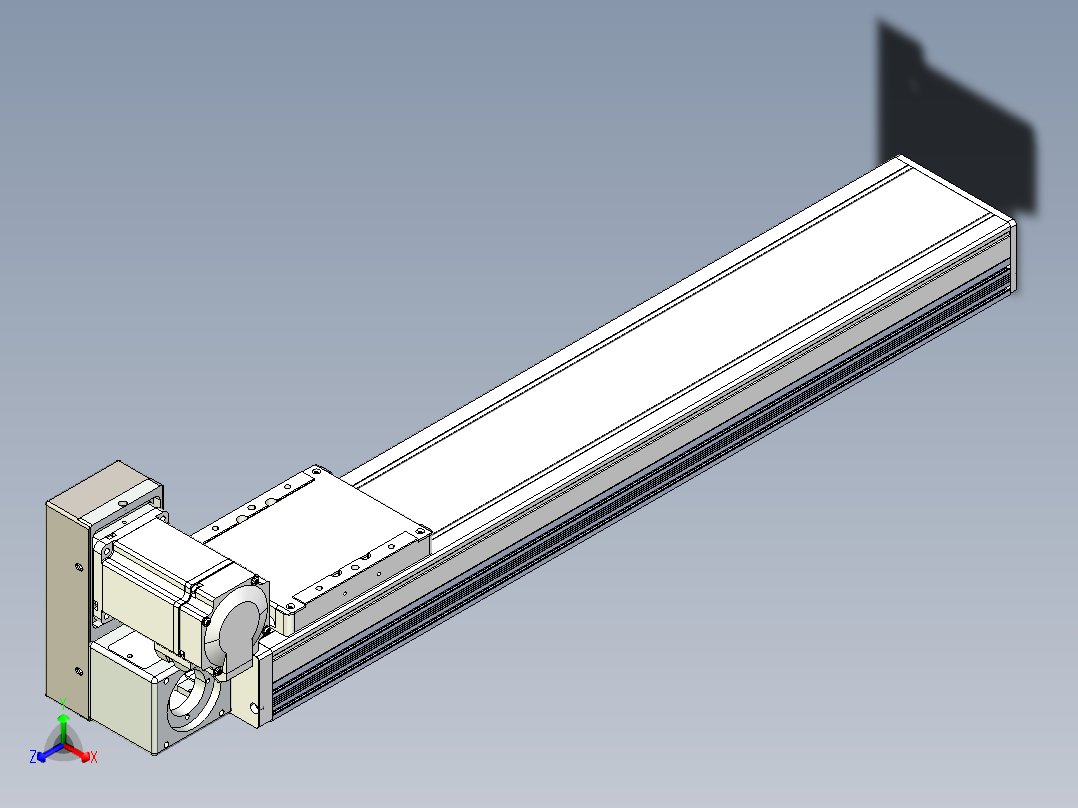同步带全封闭直线模组TPA-HCB-105D-90-L450-LU-C-P20-N3主视图