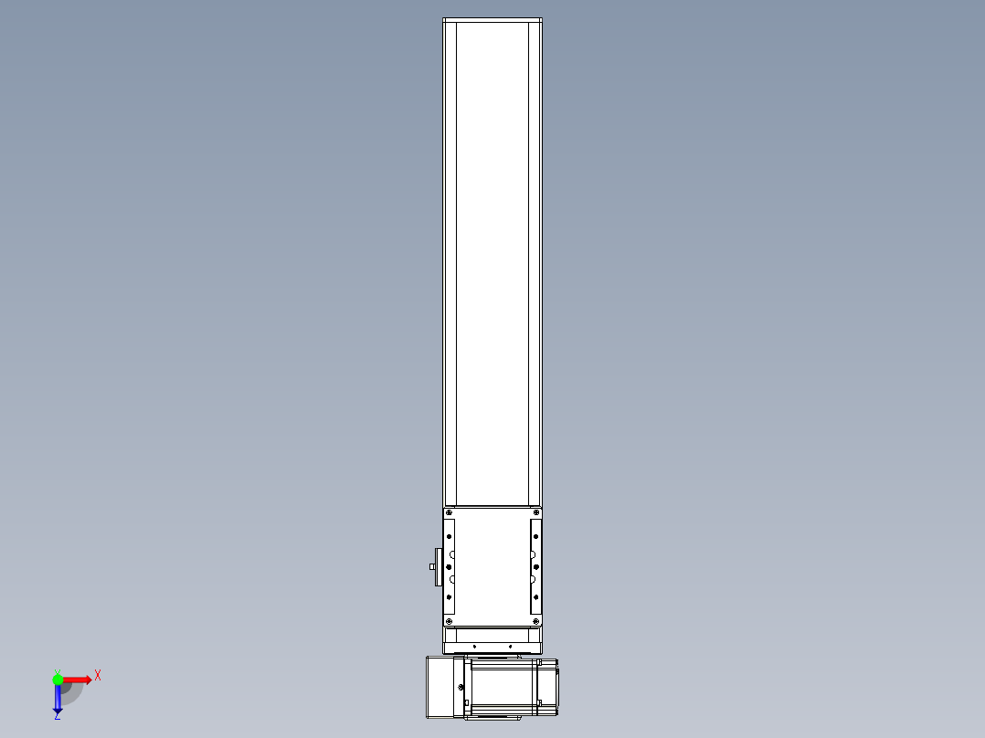 同步带全封闭直线模组TPA-HCB-105D-90-L450-LU-C-P20-N3俯视图