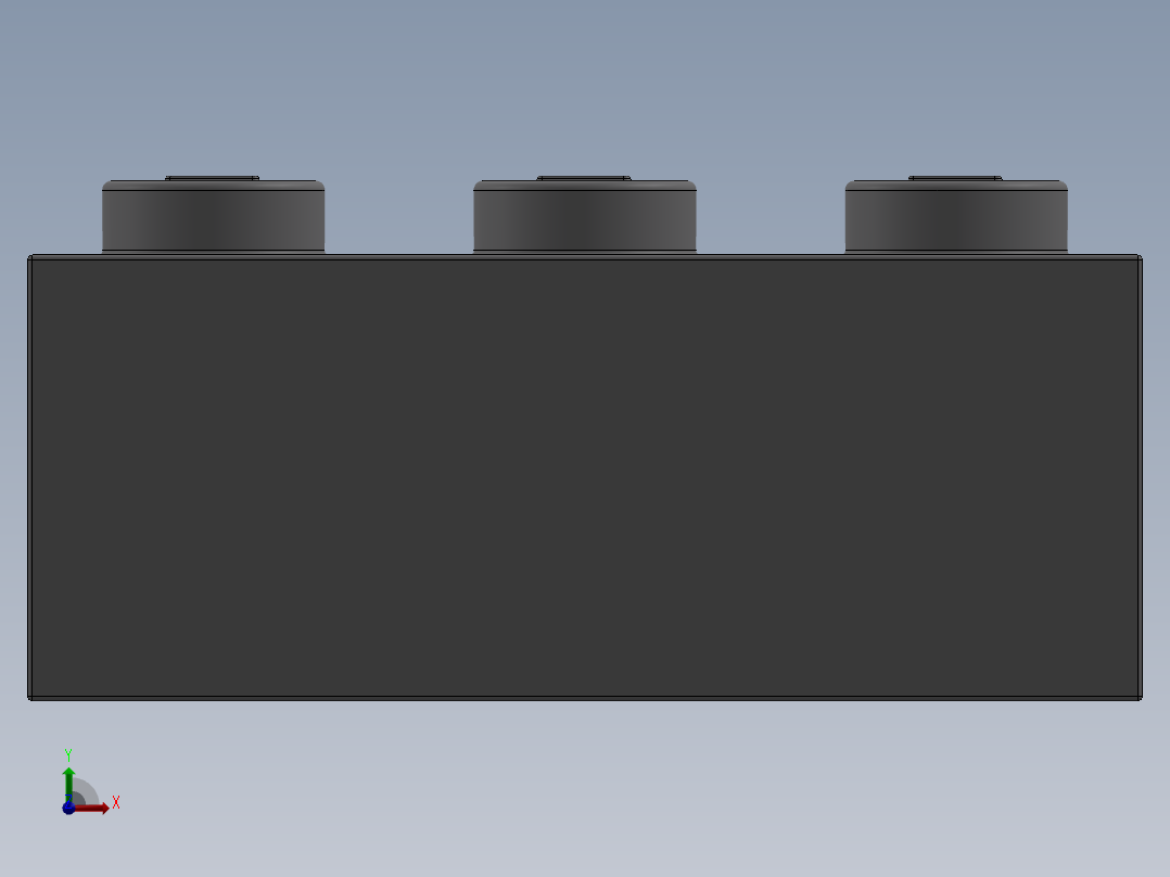 乐高套装 4421基本积木-4211428 - 3622 Medium Stone (Light Bluish) Grey Brick 1 x 3.SLDPRT前视图