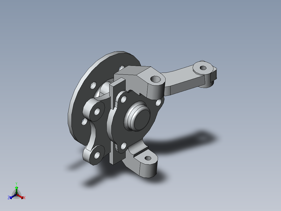 转向节SW三维正等轴测图
