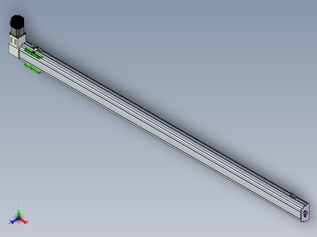 同步带滑台-半封闭B10-L90-S1900-R-P40-D3正等轴测图