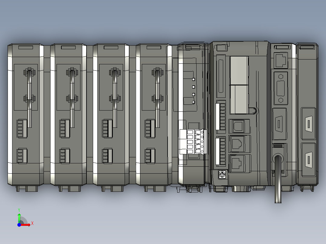 基恩士CV-5001_5501_5701+CV-E500+CA-NCL10E+CA-DC20E_4_kc图纸模型前视图