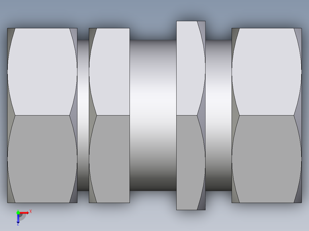 卡套式工业通用硬管接头EO_Bulkhead_union_SV42L71俯视图