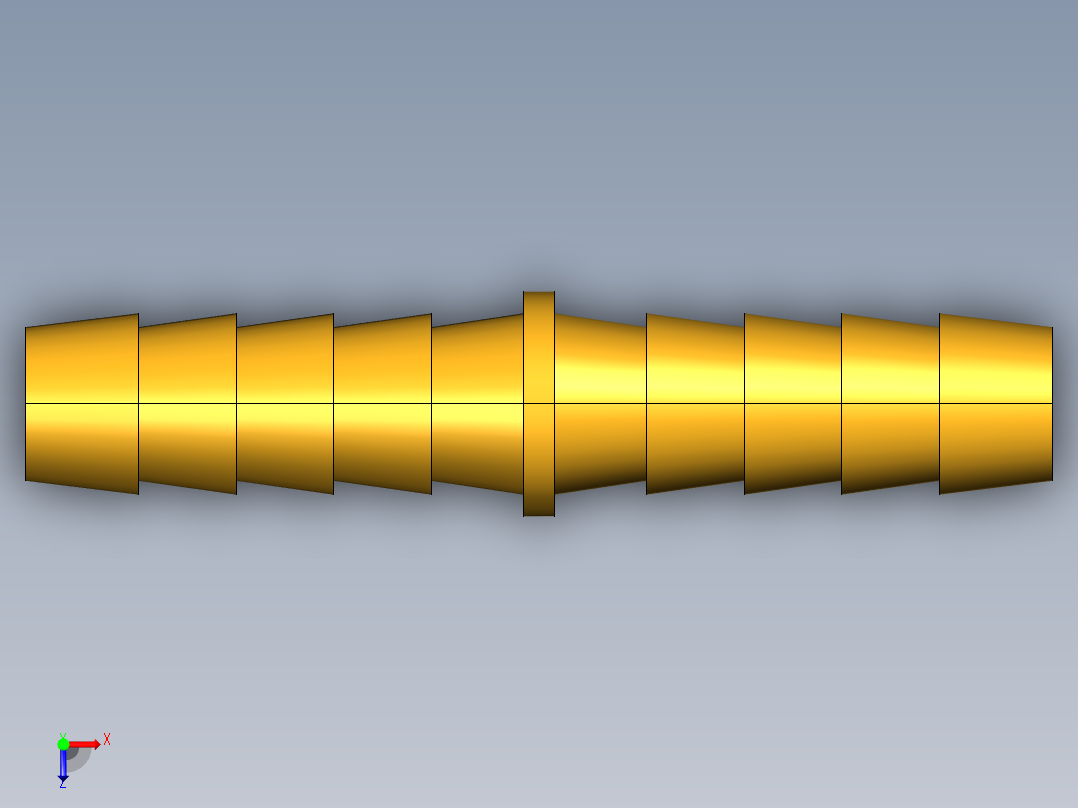 倒齿式工业管接头Hose Mender 122HBL-5俯视图