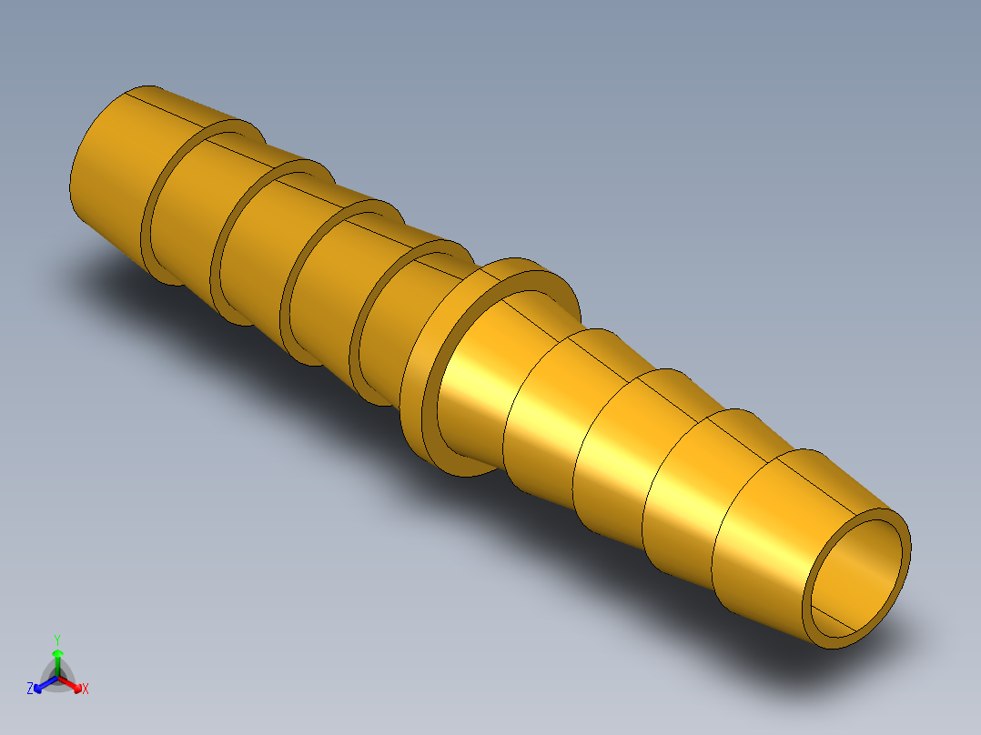 倒齿式工业管接头Hose Mender 122HBL-5正等轴测图