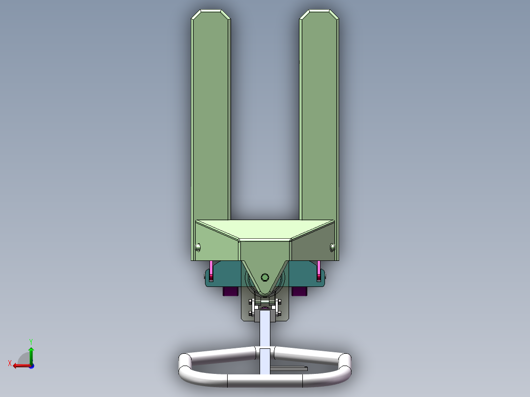 手动液压车设计【手推叉车】【SOLIDWORKS】【原创】90后视图