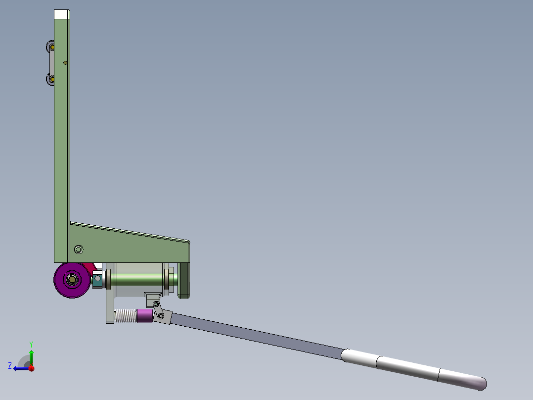 手动液压车设计【手推叉车】【SOLIDWORKS】【原创】90右视图