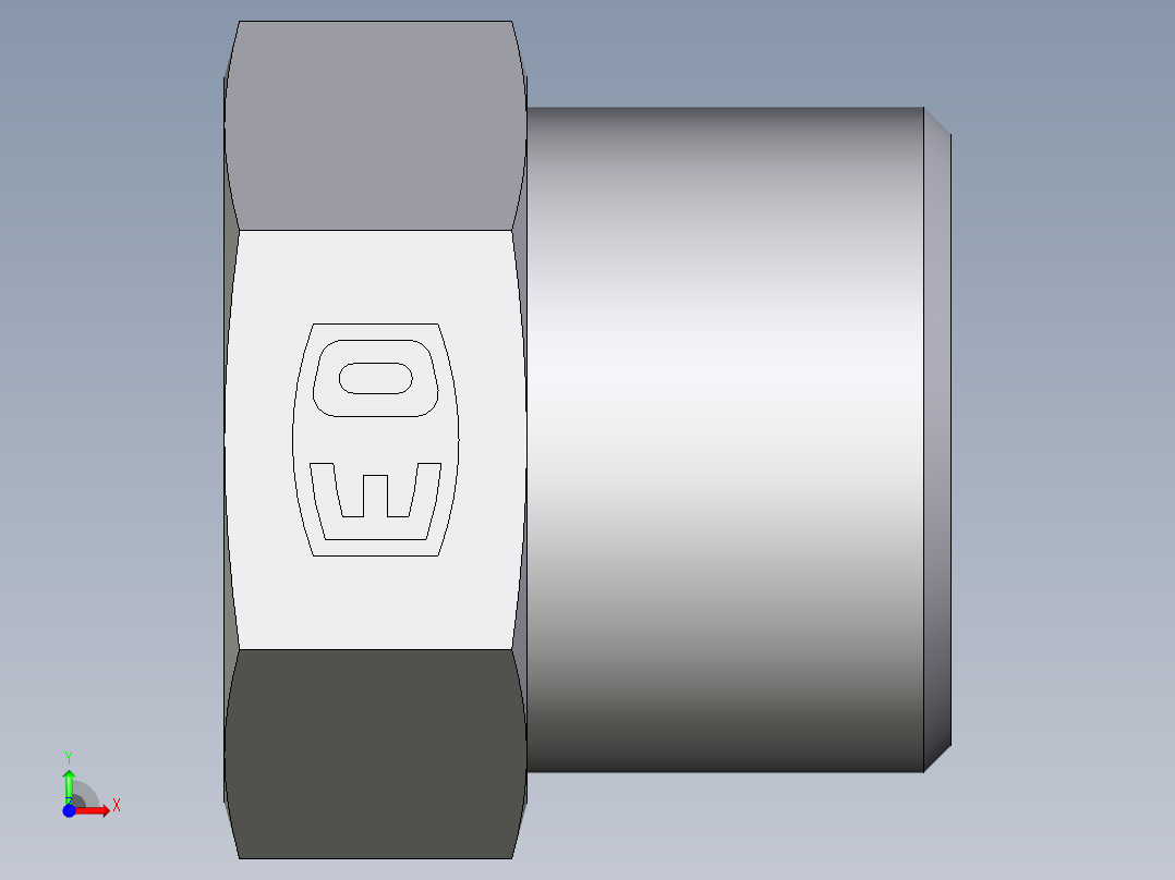 卡套式工业通用硬管接头EO_Blanking_plug_for_tube_ends_ROV14S71X前视图