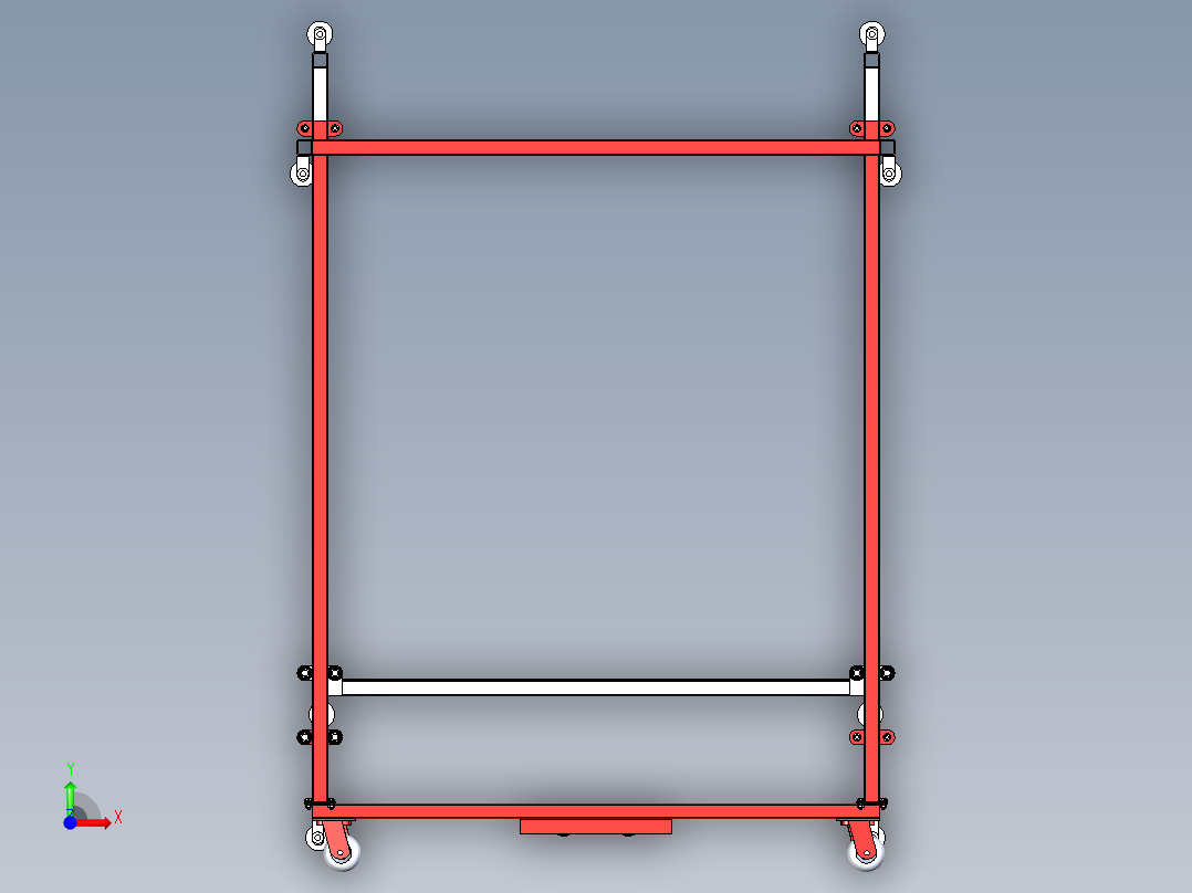 电动脚手架三维模型前视图