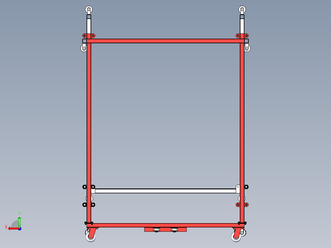 电动脚手架三维模型后视图