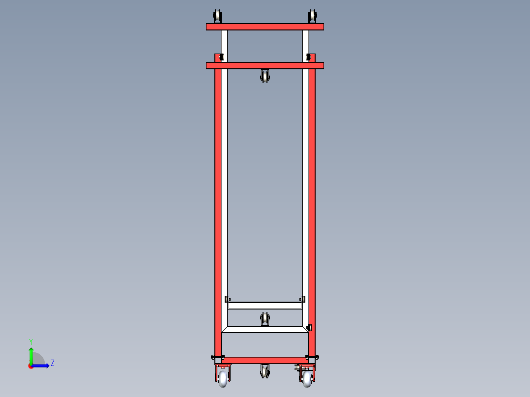 电动脚手架三维模型左视图