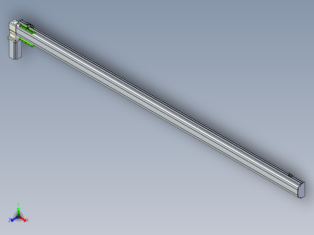 同步带滑台-半封闭B13-L90-S2800-L-Z86-D3正等轴测图