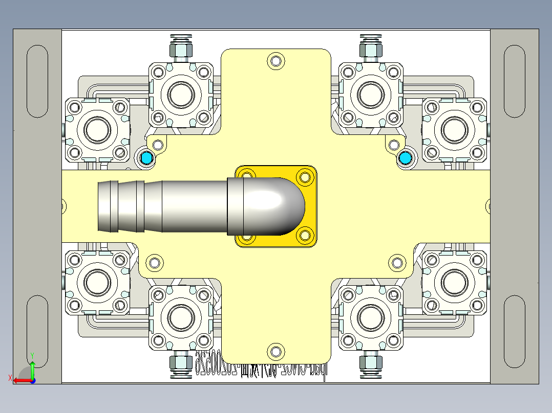 IPAD外壳铣外观面治具模型后视图