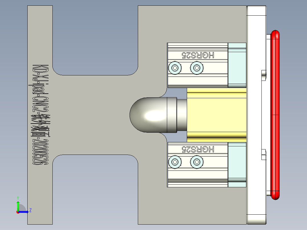 IPAD外壳铣外观面治具模型左视图