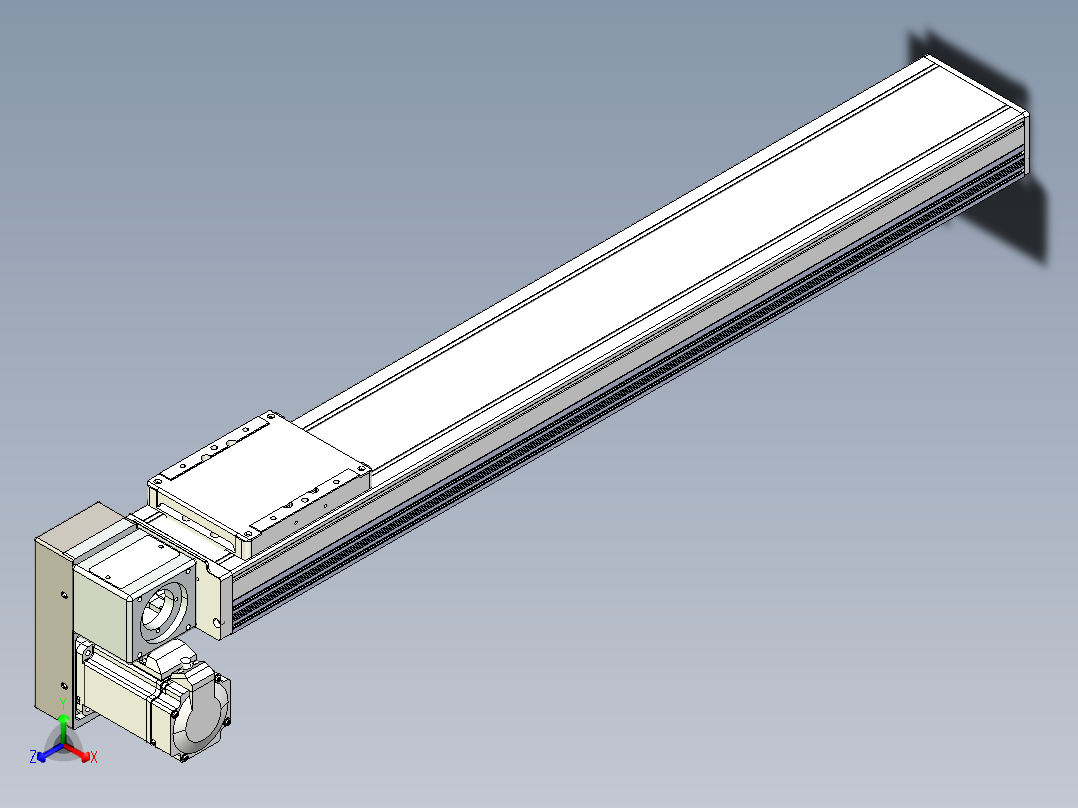 同步带全封闭直线模组TPA-HCB-105D-90-L600-LP-C-P20-N3正等轴测图