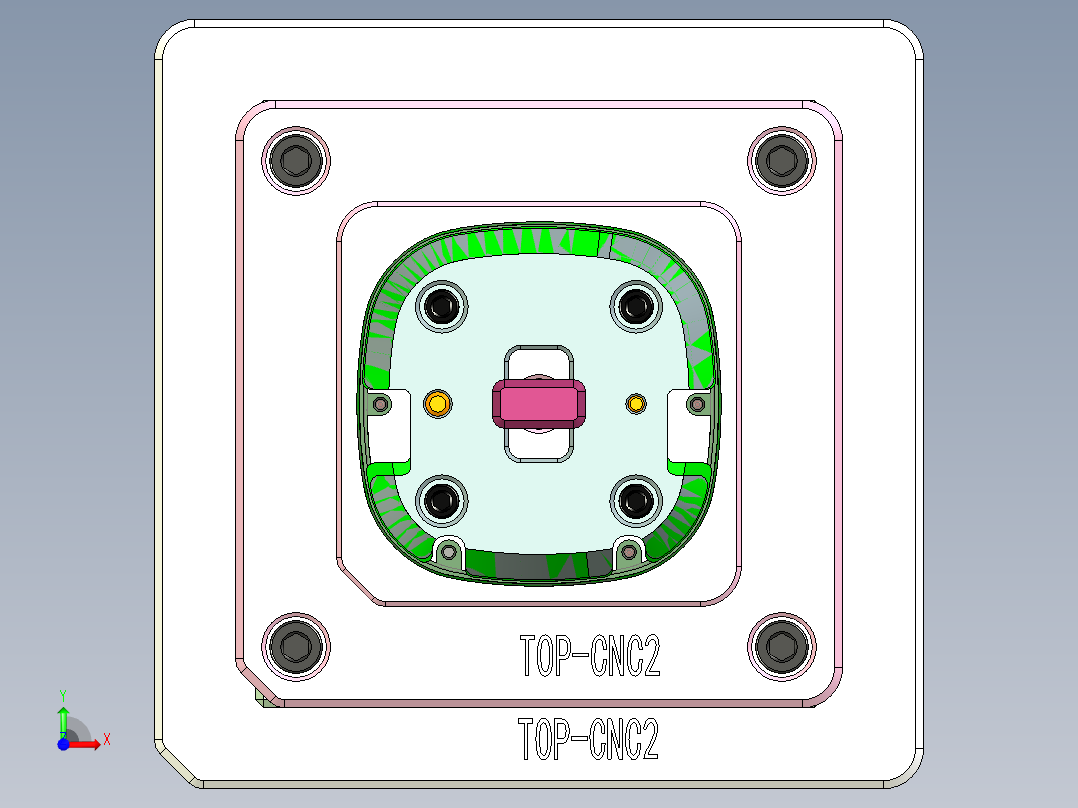小型加湿器金属外壳钻孔CNC治具模型前视图