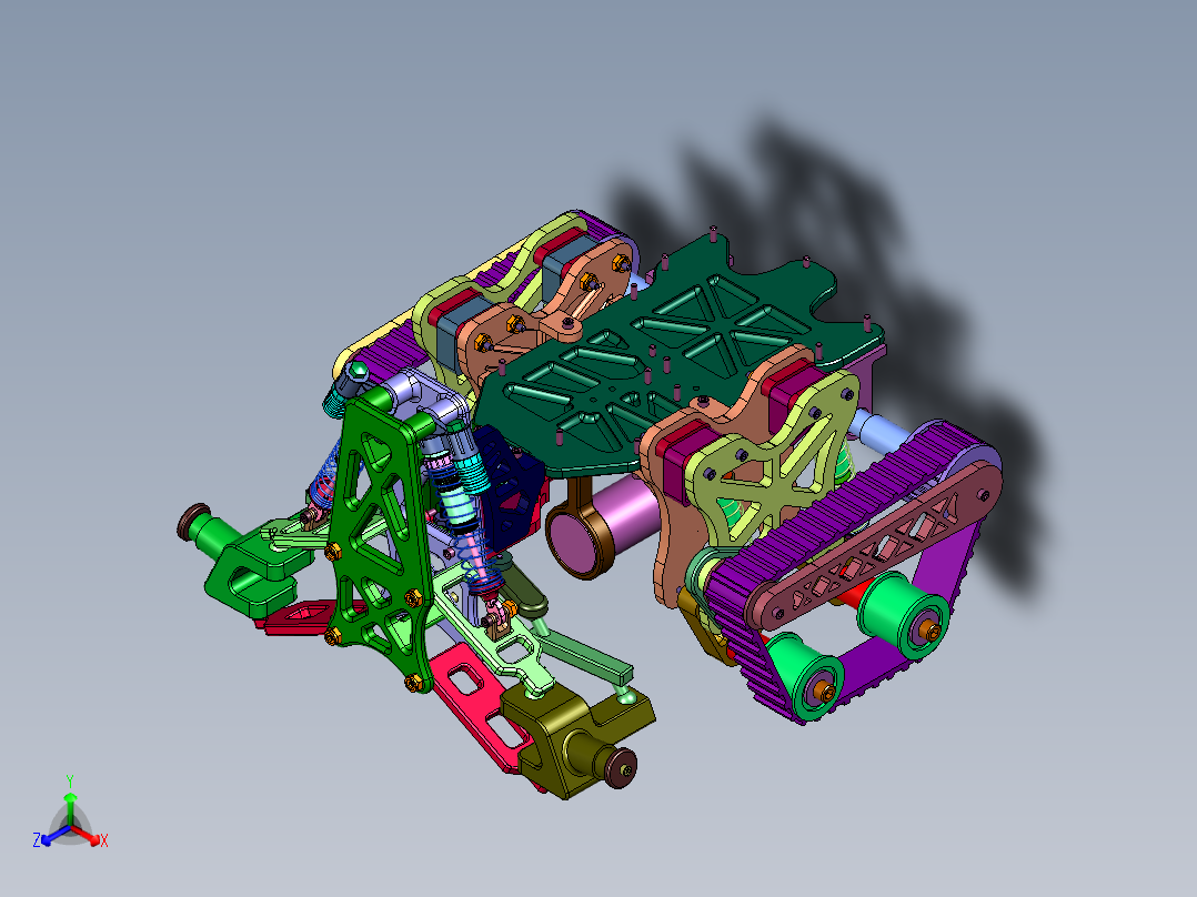 前轮后履带遥控车主视图