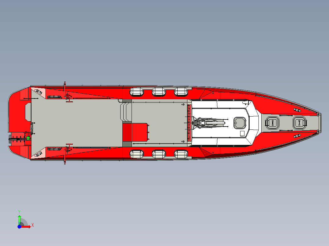 17米长快艇前视图