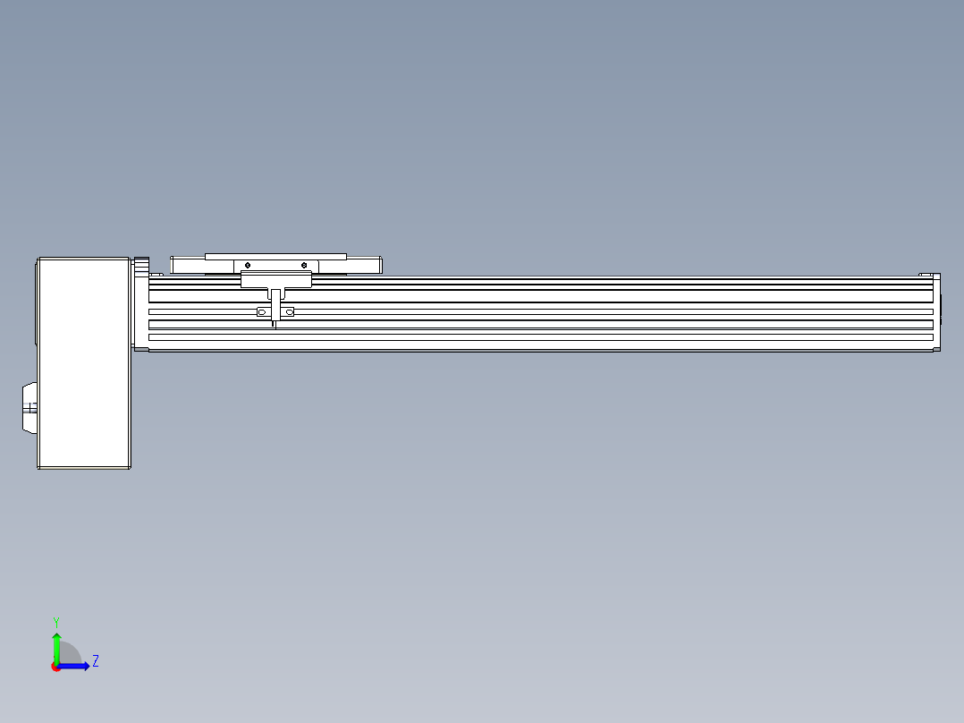同步带全封闭直线模组TPA-HCB-110D-90-L350-RP-Y-P40-N3左视图
